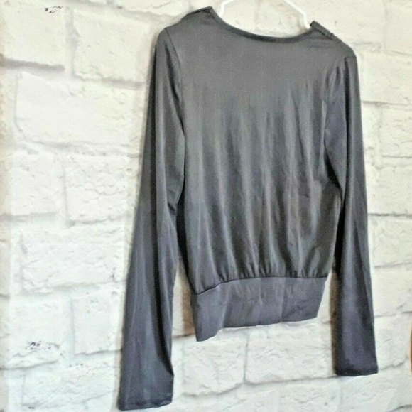 Rebel Sugar Gray Open Front Long Sleeve Top - Picture 2 of 5